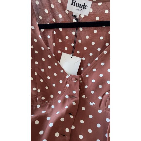Rouje Naomi Dress in Pois Marron Yellowstone Beth Dress FR38 - Picture 8 of 8